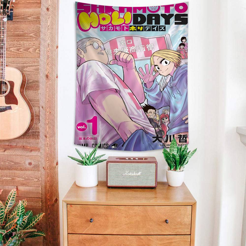 SAKAMOTO DAYS Anime Hanging Bohemian Tapestry Japanese Wall Tapestry Anime Kawaii Room Decor