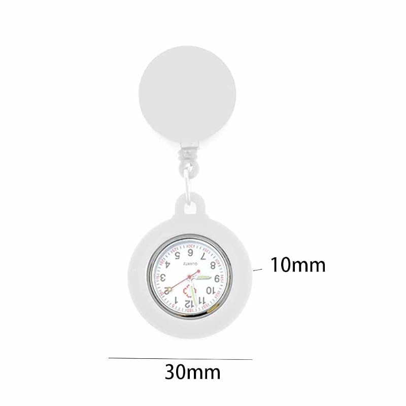 Pocket Watch for Nurses, Convenient Clip-on, Retractable, Waterproof, Easy To Read, Unisex.