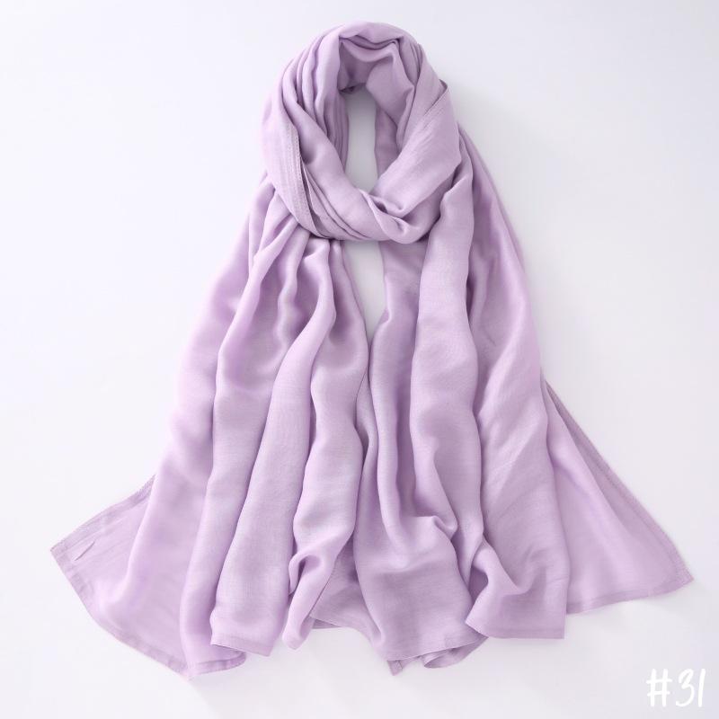 New Thin Modal Scarf For Women Girls Solid Scarves Soft Wide Brim Cotton Breathable Pashmina Shawl Foulard Winter Wrap Shawls