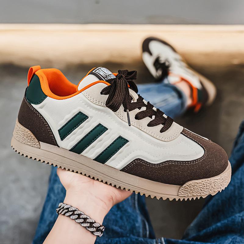 

Sneakers men s trendy brand autumn leather surface breathable running versatile shoes men s casual Forrest Gump shoes trendy shoes 44 хаки