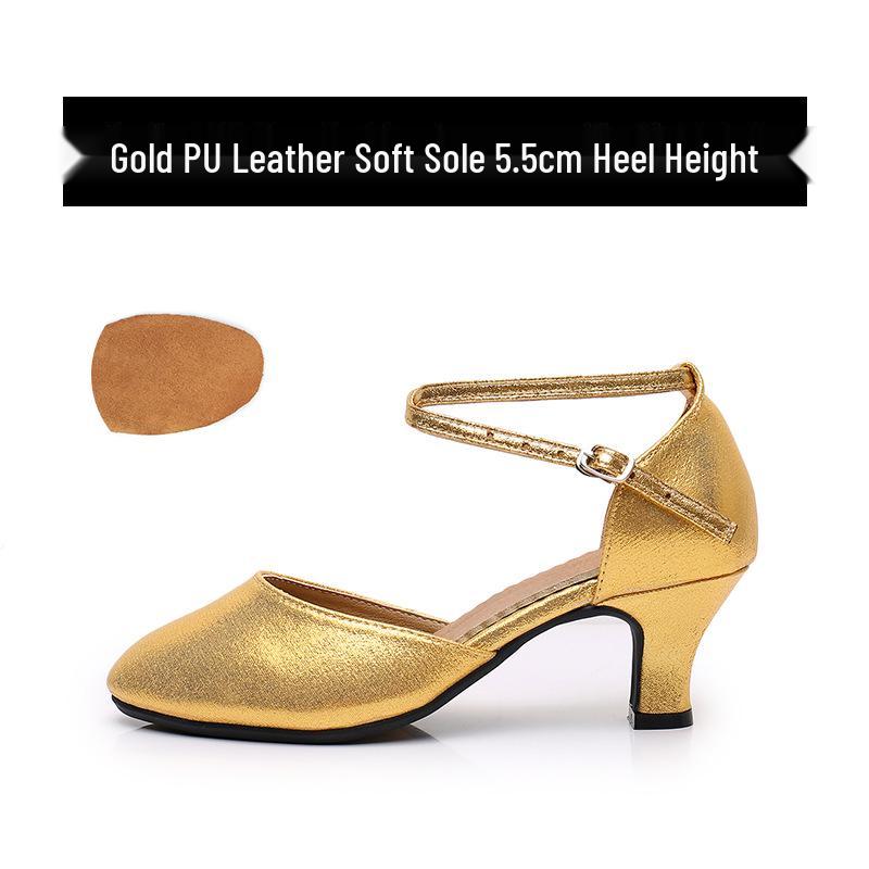 Women's Soft Sole Square Dance Shoes - High or Low Heel for Modern & Cha Cha Dance