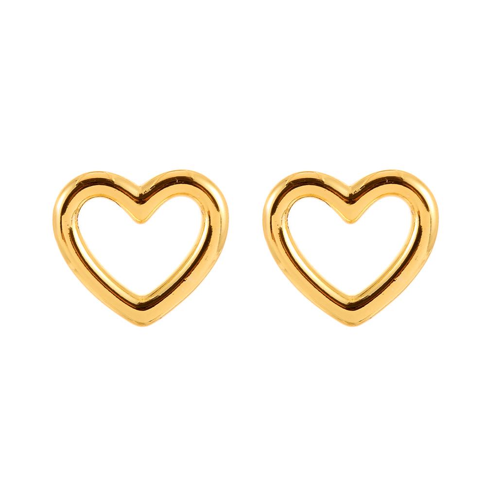 Geometric Heart Earrings: Retro Light Luxury Design for Women