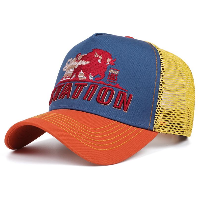 New Station Bull Truck Hat Popular Street Hip Hop Hat Outdoor Daily Sunshade Hat Baseball Hat Mesh Hat Unisex