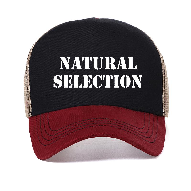 

summer Natural Selection cotton hat man evolution Baseball Cap fashion male brand Dad hat summer Mesh Breathable Trucker hats Adjustable красный