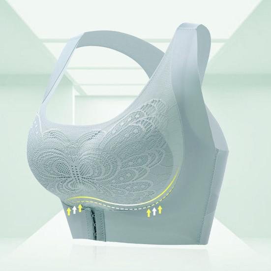 Women Traceless Bra with Chest Pad No Steel Ring Underwear Non-slip Adjustable Wide Strap Back Posture Adjustment Vest Style Bra