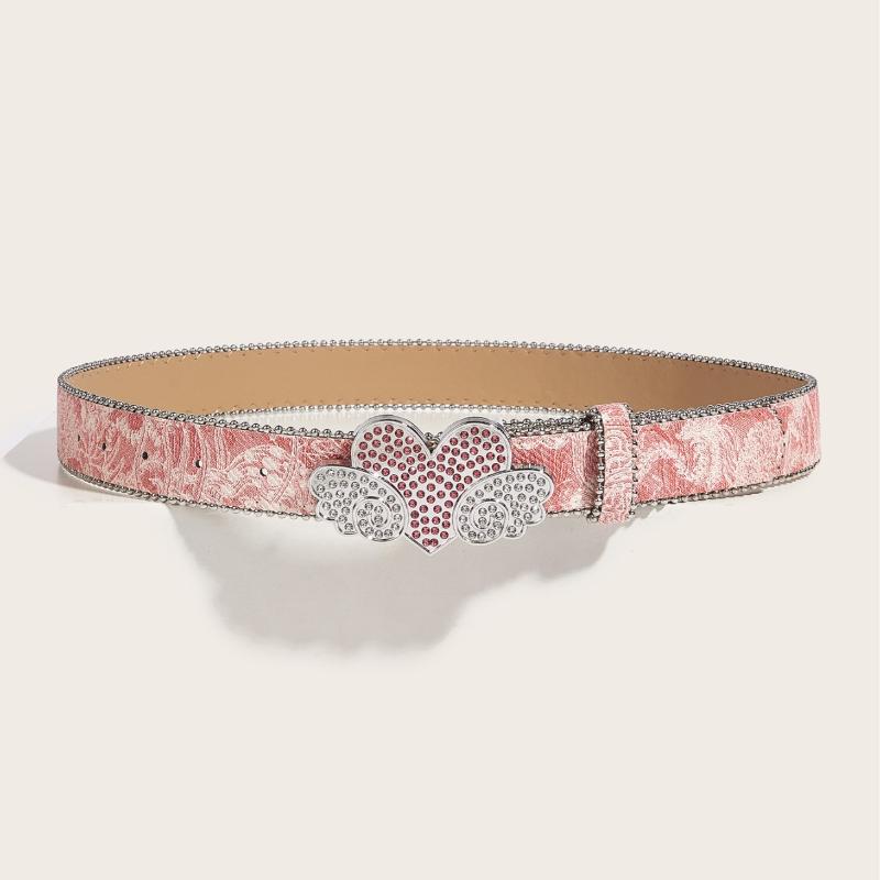 Bling Sequin Belts For Women Girl Fashion Pu Leather Belts Western Cowboy Y2K Retro Jeans Skirt Decor Waistband