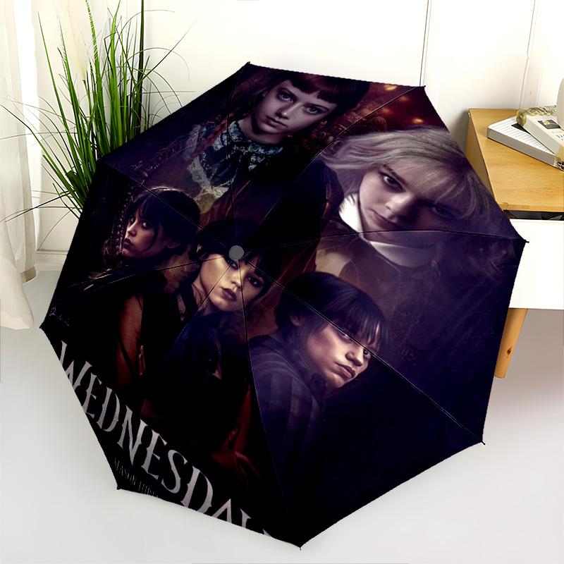Wednesday'S Shadow Folding Umbrella Umbrella Durable Gift Printing Sun Umbrella