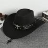 Wide Brim Cowgirl Jazz Hat Cow Head Visor Caps Cool Knight Hat  Outdoor
