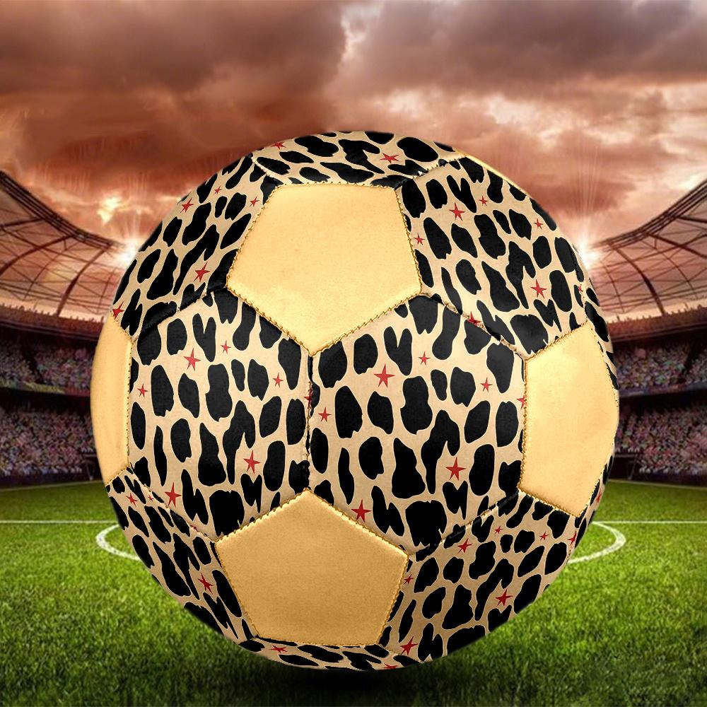 1PC Leopard Print Stars Abstract Minimalist Soccer Ball Size 5 Football Machine Sewn Indoor/Outdoor Universal Football Gift W57
