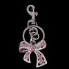 Zinc Zinc Alloy Sparkling Bow Bag Charm Phone Chain Bow Car Keyrings  Female Lady Girl