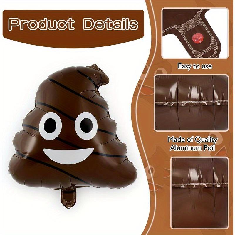 5pcs Funny Poop Theme Holiday Atmosphere Weird Balloon Poop Foil Balloons Children's Toys Birthday Party Decoration Poo Balloon