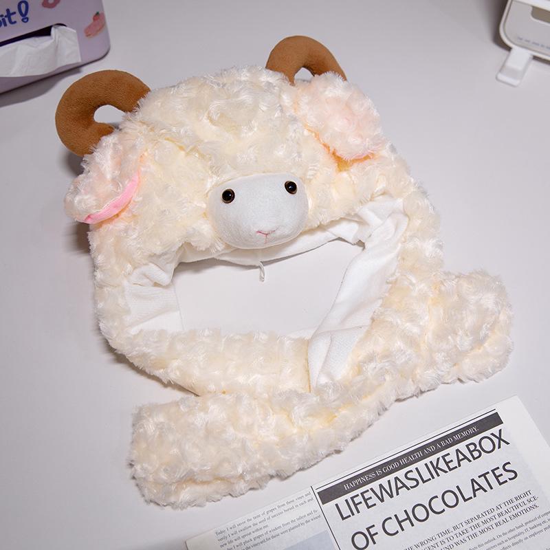 Adorable Cream Sheep Hat with Moving Ears - Perfect for Parent-Child Activities & Gifts One Size