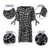 Animal Print Summer Fashion Womens Half Sleeve Leopard Printed Dress Casual Floral Print Mini Dress Plus Size