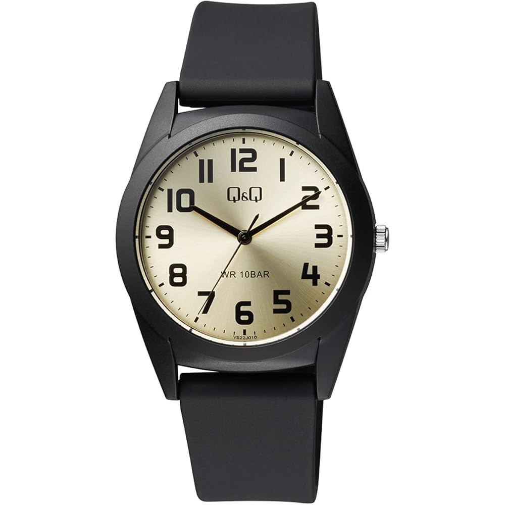 Citizen Q&Q Analog Waterproof Watch with Rubber Band Overseas Model VS22J010 Black