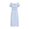 French Style Square Neck A-Line Midi Dress