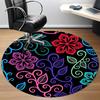 1PC Floral Pattern Chair Carpet for Office, Indoor Non-Slip Washable Carpet, Soft Comfortable Mat For Office Room yy250930241