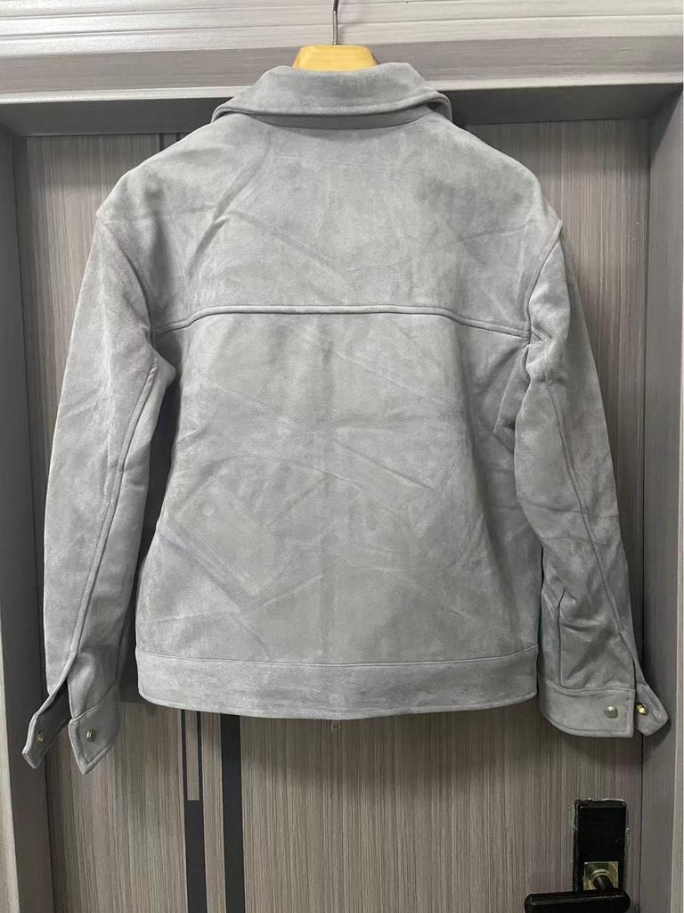 Trendy Unisex High Street Deerskin Zipper Jacket with Big Pockets.