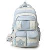 Sac d'écolejk splicing transparent sac à pain nouveau sac d'école double couche multi-poches sac à dos de voyage pour élève de collège fille collège