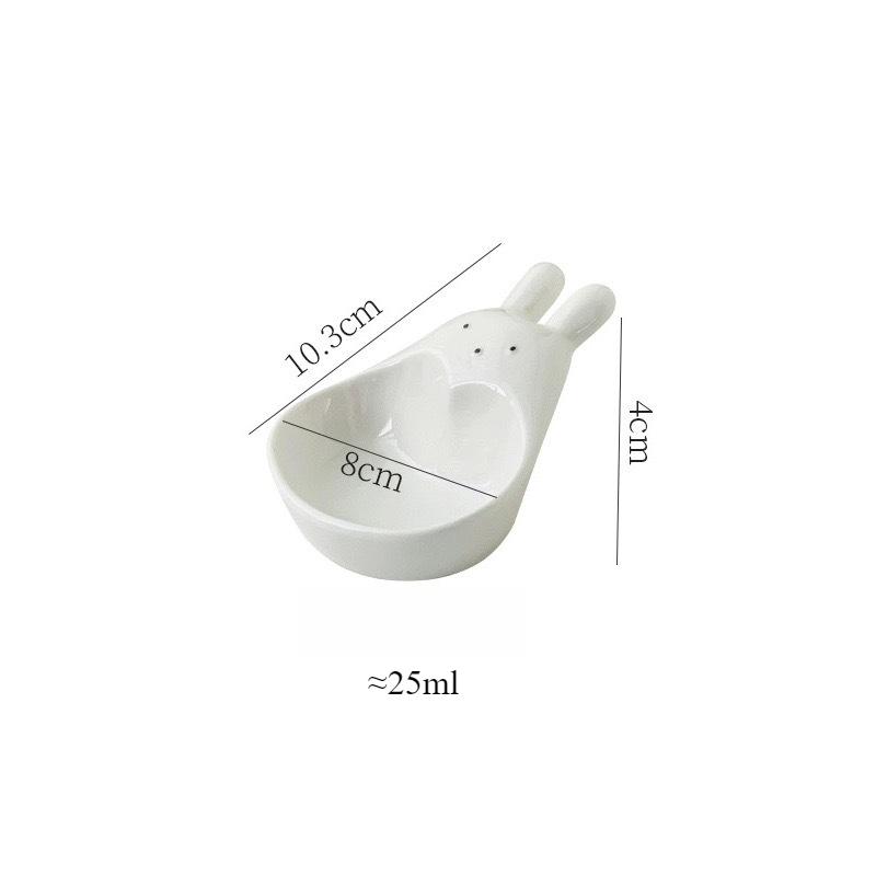 Mini Dipping Saucer with Handle Household Ceramic Sauce Dish Japanese Salad Seasoning Serving Tool Kitchen Supplies Tableware