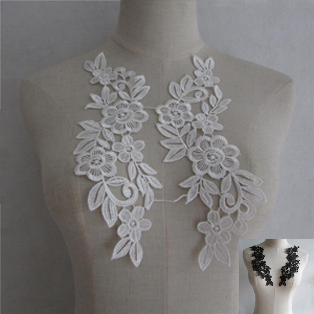 Diy Lace Polyester Pair Collar Lace, Embroidered False Collar Lace, Patch Sticker, Decorative Fabric Lace Sticker