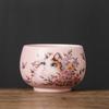 Cartoon Cat And Flower Pattern Teacup Ceramic Chinese  Kungfu Tea Cup 185ml