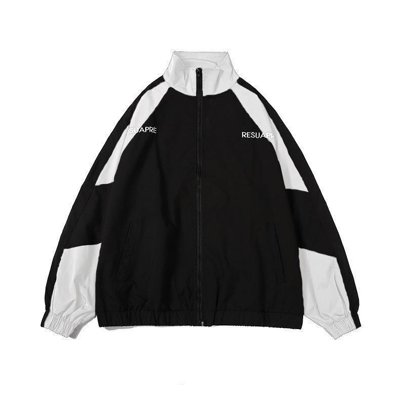 Harajuku Retro Oversize Jacket Hip-hop Patchwork Windproof Streetwear Couples