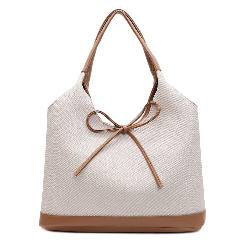 

Простая и вместительная сумка-тоут, женская, новая расцветка, повседневная сумка подмышку, с бантом, модная и милая