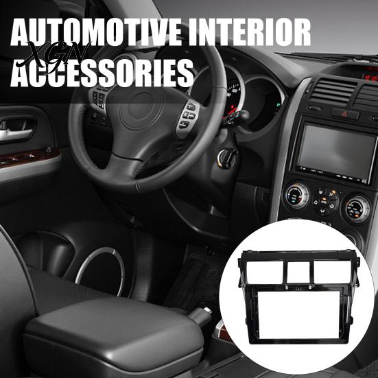 UV Resistant ABS Trim 9 Inch Car Radio Fascia Frame for Toyota Vios 2008, Navigation Seamless Fit Interior Panel Frame, Stereo Install Bezel