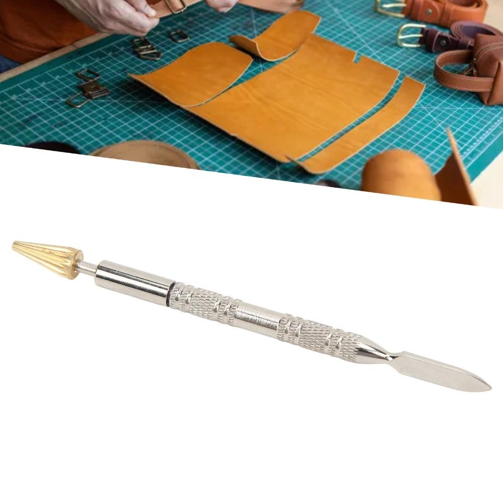 2 pcs Double Head Leather Edge Dye Pen For Leather Craft DIY Glossy Rolling Leather Craft Printing Pen Oil Paint Printing