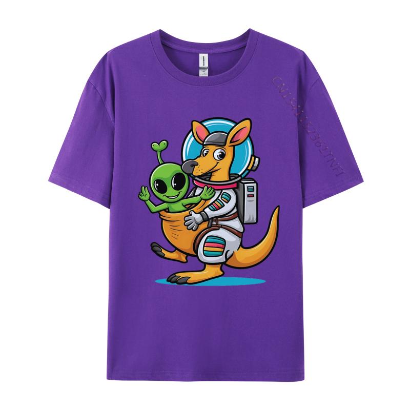 Astronaut Kangaroo TShirt Funny Gift TShirt Cute Personalized Top Tshirts Cotton Unisex Black Shirt Graphic Tees