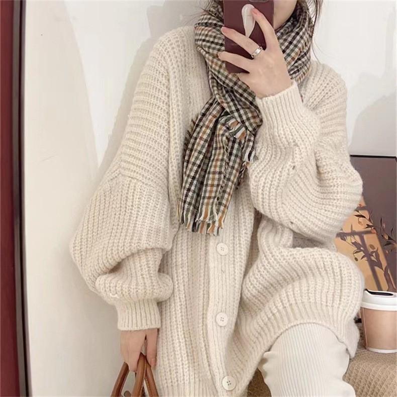 Frühling Herbst Winter Locker Rosa Schlankmachend Dicke Nadelstrickjacke Übergröße Damen Langarm Pullover Mantel