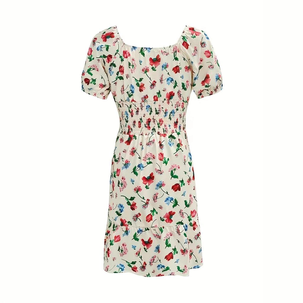 2025 Spring-Summer European & American Dress: Literary French Print, Fresh Fashion Women's Clothing