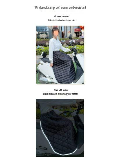Electric Bicycle Windproof & Waterproof Winter Apron with Fleece Lining and Coldproof Leg Warmers