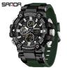 SANDA 3369 Luxury Fashion Men's Electronic Watch Sport Multi Functional Waterproof Night Light Men's Electronic Watch