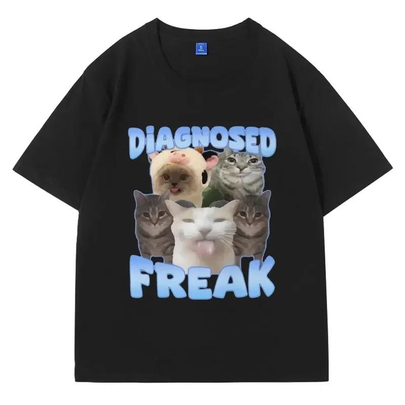 

Funny Y2K Freak Diagnosis Watermelon Cat Meme Womens Fashion Spring Summer TShirt Women And Unisex TShirt 4XL