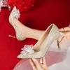 New Crystal Wedding Shoes for Women, Bridal Shoes, Wedding Show, Hefu, Two Wear High Heels, Women's Pumps