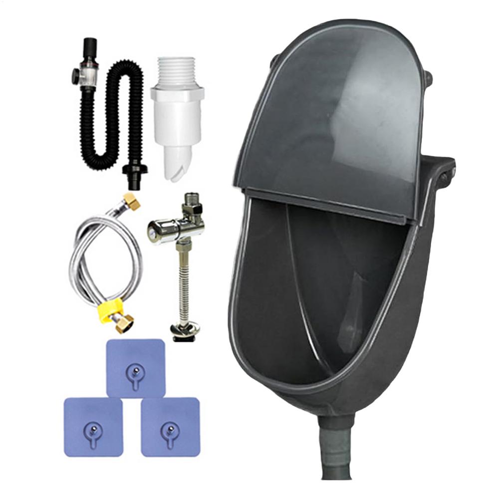 Wall Mounted Urinal Wall Mounted Bathroom Washout Urinal Adjustable Flushing Urine Diverter with Hose for Dorm Vehicle RV