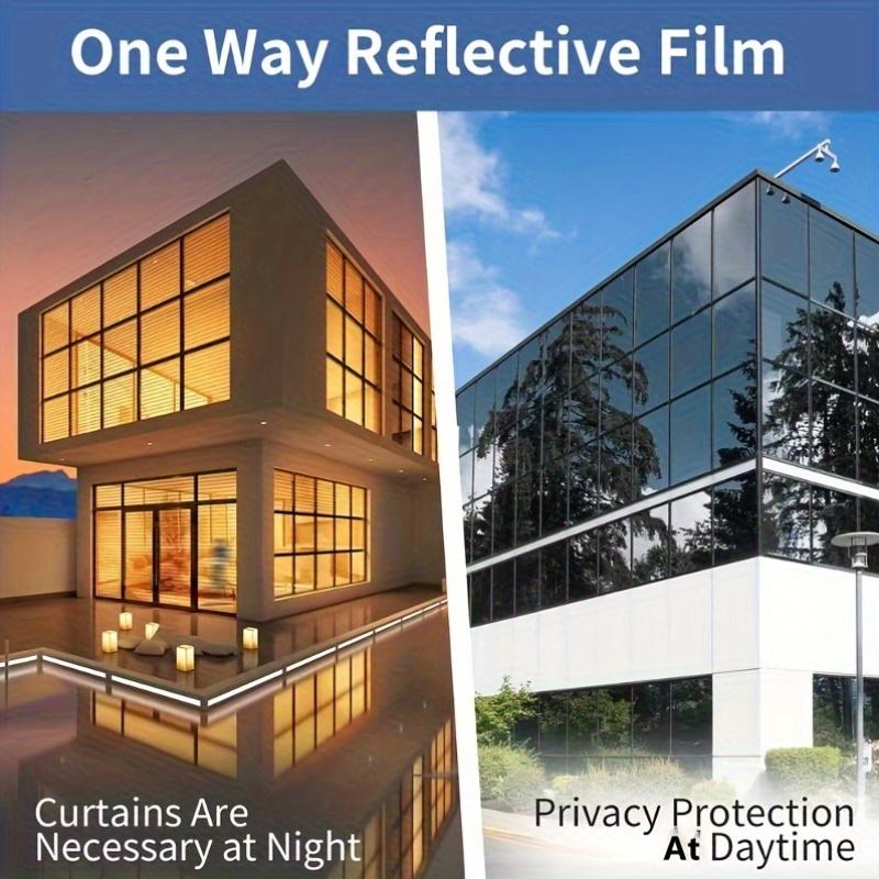 1 Rull Slitesterkt Plastmateriale Personvern Solbeskyttelse Vindusfilm Enveisvisning Anti-Varmeisolasjonsklistremerke for Kontor Statisk Feste Montering