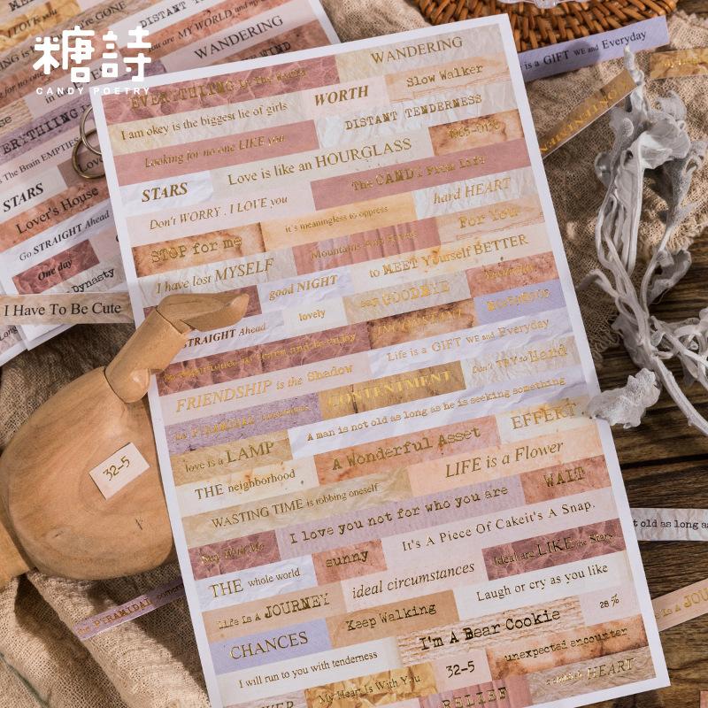 4pcs/1lot Kawaii Stationery Stickers Between the Lines Diary Planner Junk Journal Decorative Scrapbooking DIY Craft Stickers