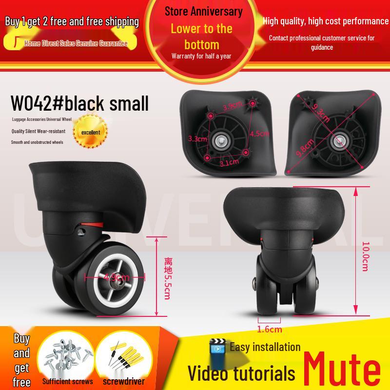 Universal Wear-Resistant Silent Luggage Wheel Replacement for Travel Suitcases