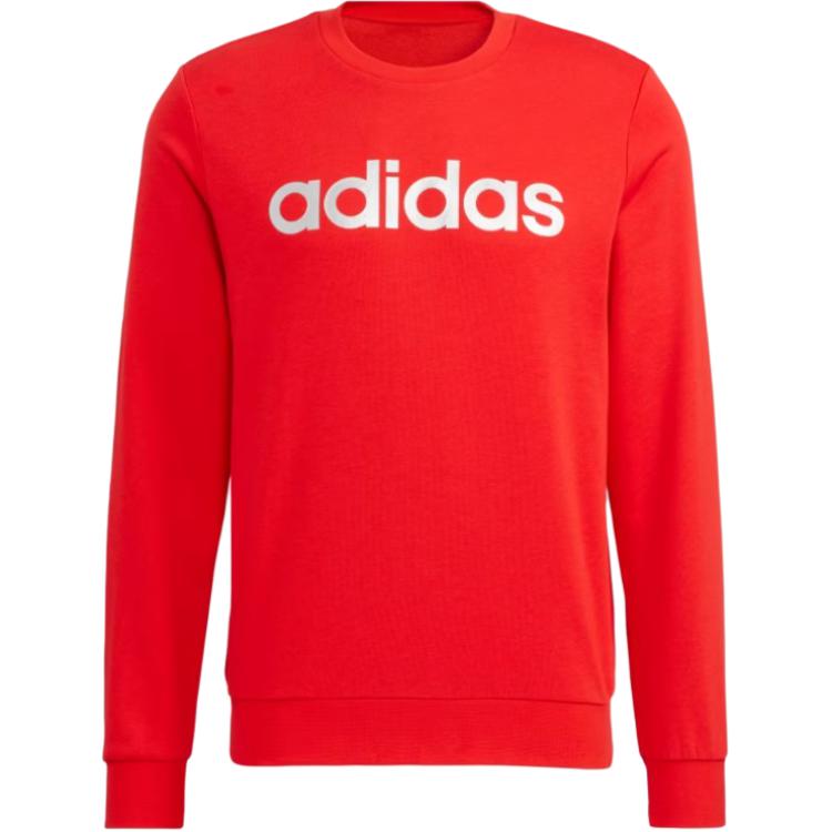 Adidas Neo Letter Logo Print Crew Neck Long Sleeve Sweatshirt Men Tops Red HD4692
