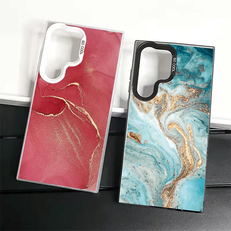 Gold Granite Marble Pattern Shockproof Phone Case for Samsung Galaxy S26 Edge S25 Ultra S24 FE S23 Plus S21 Cover Anti Fall Fund