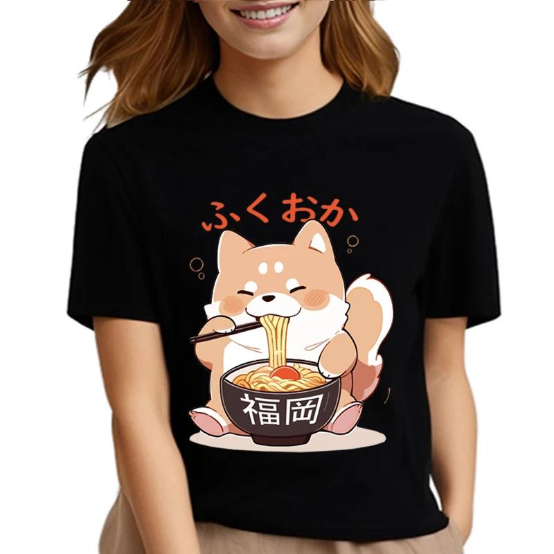 Shiba Inu t shirt Women Japanese top tee girl harajuku anime cartoon dog tshirts feUnisex summer oneck short sleeve clothing M