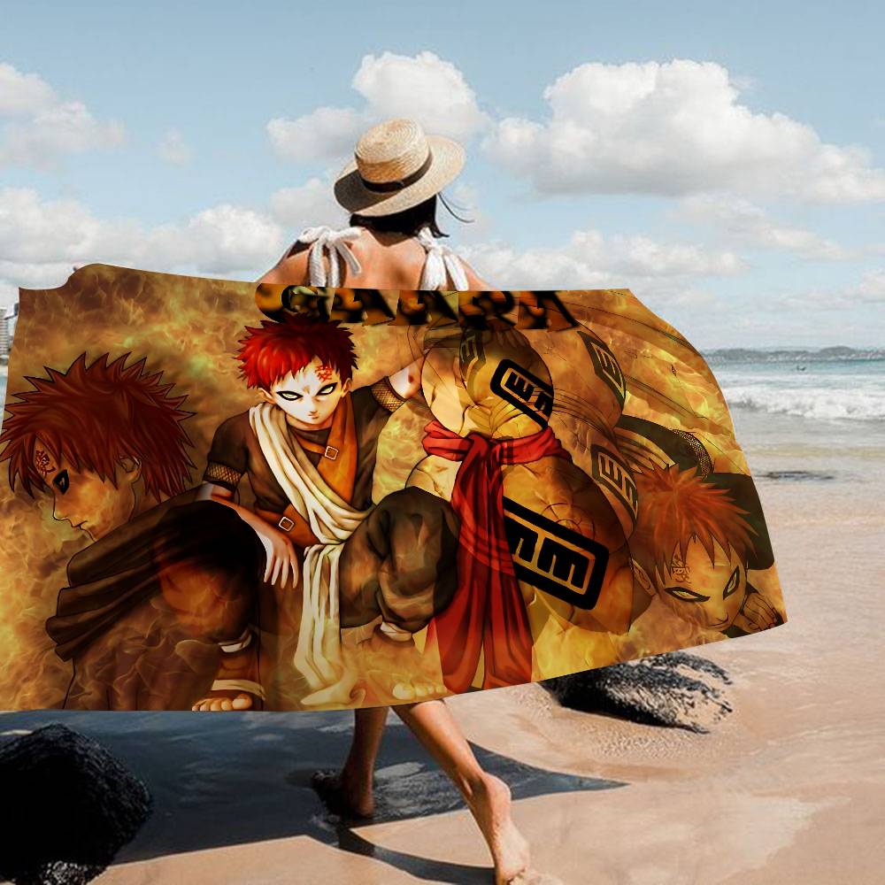 Anime G-Gaara Microfiber Blanket Quick Drying Beach Towels Oversized Printing Super Absorbent Pool Towel Blanket