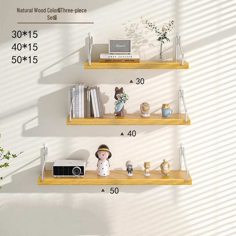 Punch-Free Wall-Mounted Iron Art Storage Rack for TV, Living Room, or Bedroom Décor.