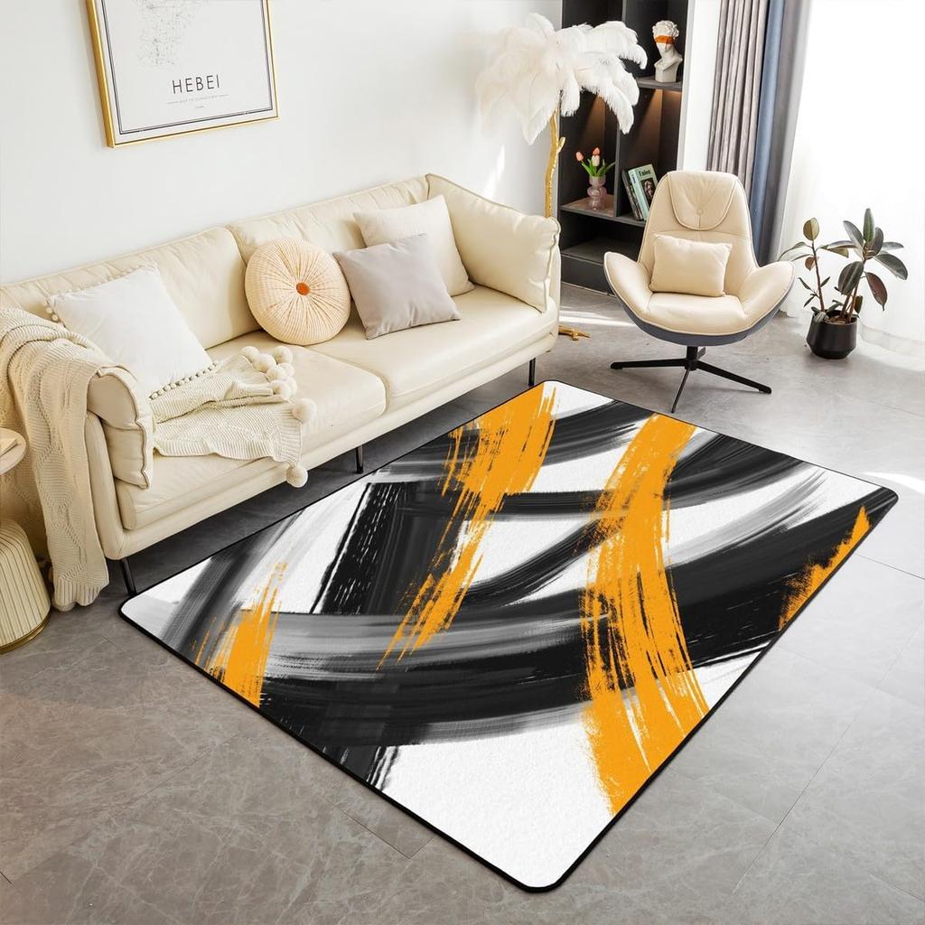 Red Area Rug for Bedroom Line Abstract Living Room Rugs Soft Non-Slip Modern Geometric Decor Carpet Indoor Floor Mat for Home