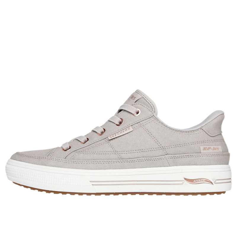 Skechers Arch Fit Arcade - See Ya There Canvas Comfortable Fashion Trendy Casual Low-Top Sneakers Women sneakers Beige 177197-TPE 35.5