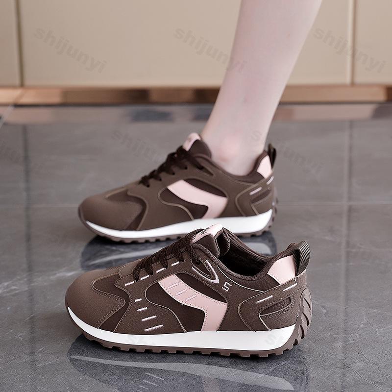 Damen Vulkanisierte Schuhe Herbst Neu Bequem Mode Schnürung Plateau Sneaker Höhensteigerung Outdoor Rutschfest Laufschuhe