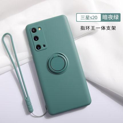 Suitable for Samsung Note20ultra liquid silicone phone case S25plus ring holder all-inclusive lens case