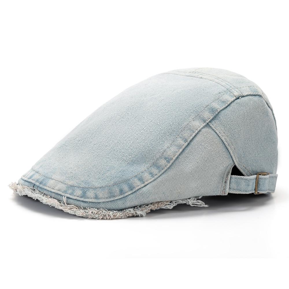 

Ретро Джинсовая Кепка с Козырьком Весна Осень Кепка Гаврош для Мужчин Женщин Берет светло-синий